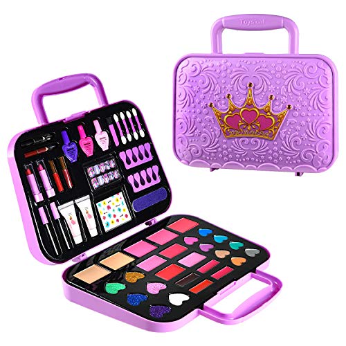 PERRYHOME Kids Makeup Kit for Girl 35 Pcs Pretend Play Makeup Set