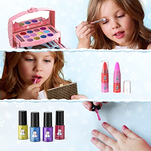 Kids Washable Makeup Girl Toys - Kids Makeup Kit for Girl Real Make up Set