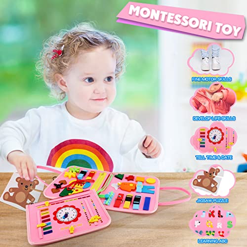 Busy Board Montessori Toy for Toddlers, Educational Activity Developing  Sensory Board for Fine Basic Dress Motor Skills - Travel Toys for Plane  Car, Gift for Boys Girls 1 2 3 4 Year Old 